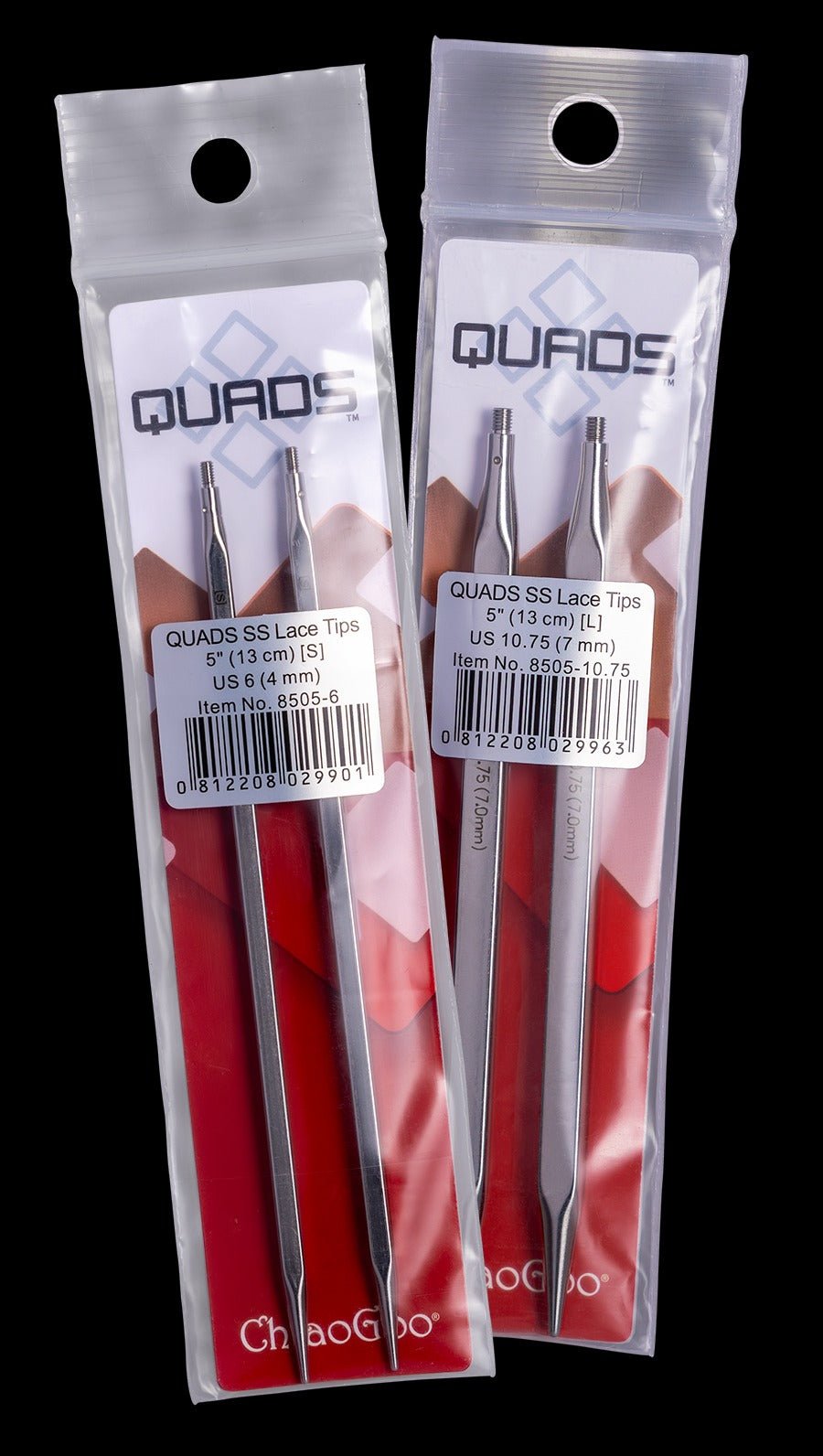 3.50 Aiguilles interchangeables Chiaogoo Quads carrees - 5" (13 cm) - Chiaogoo