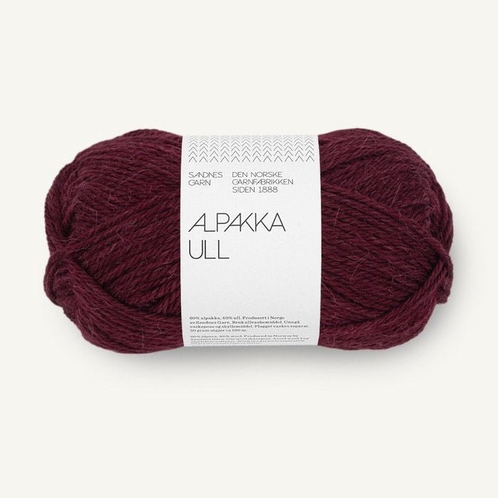 4372 - Dyp Burgunder Alpakka Ull - Sandnes Garn
