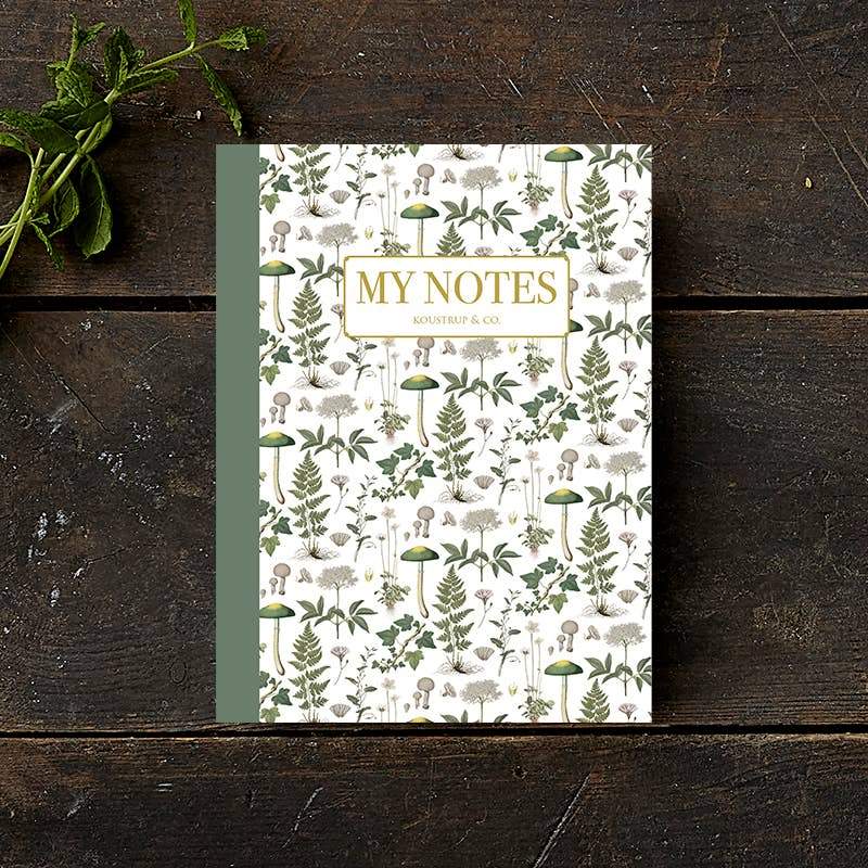 Green Floral Carnets A5 Koustrupco - Koustrupco