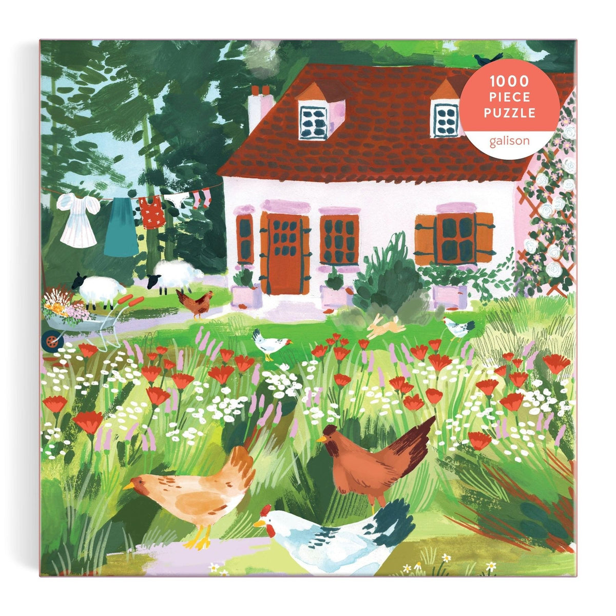 Cottage Wildflowers 1000 Piece Puzzle in a Square Box - Galison