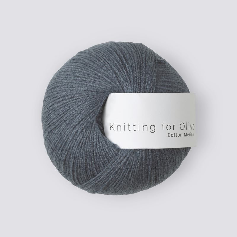 Dusty Blue Whale Cotton Merino - Knitting for Olive