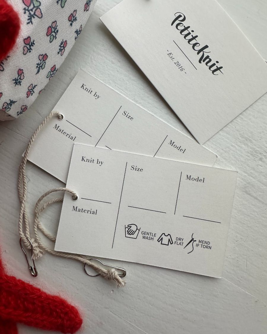 Etiquette pour Tricot fait main - Pack de 5 - PetiteKnit - Petite Knit