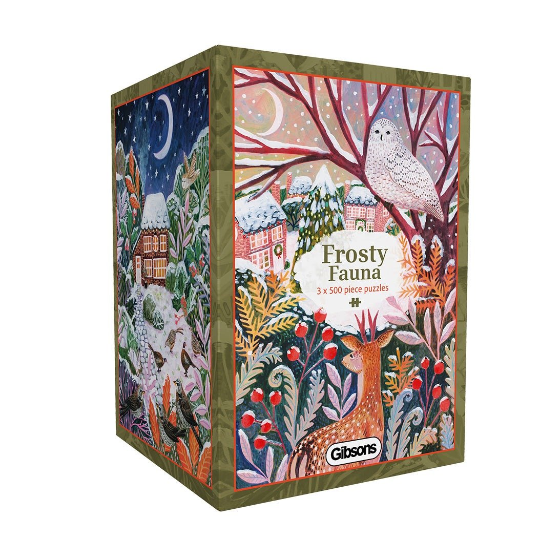 Frosty Fauna 3 x 500 Piece Jigsaw Puzzle - Gibsons