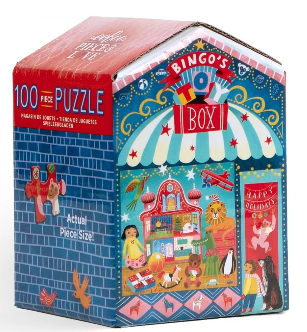 Bingo Puzzles de 100 pièces sur le thème du marché de Noël - Eeboo