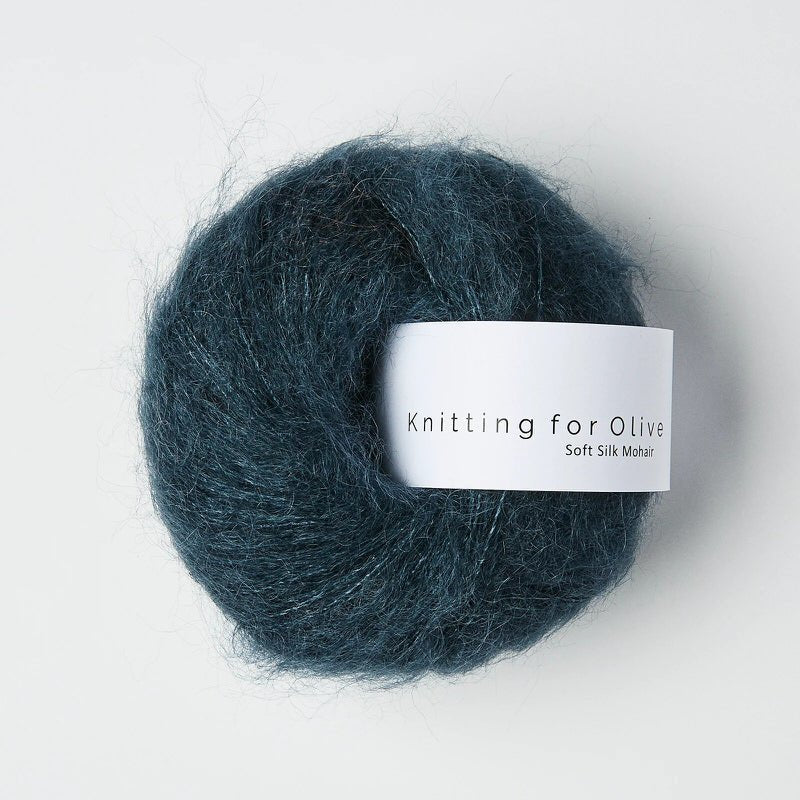 Deep Petroleum Blue Soft Silk Mohair - Knitting for Olive