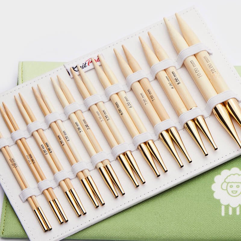 Set d'aiguilles circulaires interchangeables de luxe en bambou - Knit Pro