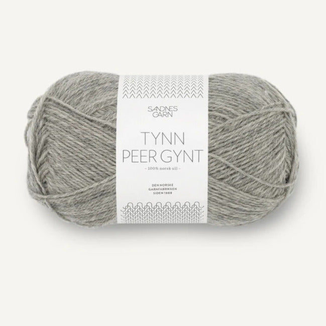 1042 Gråmelert Tynn Peer Gynt - Sandnes Garn