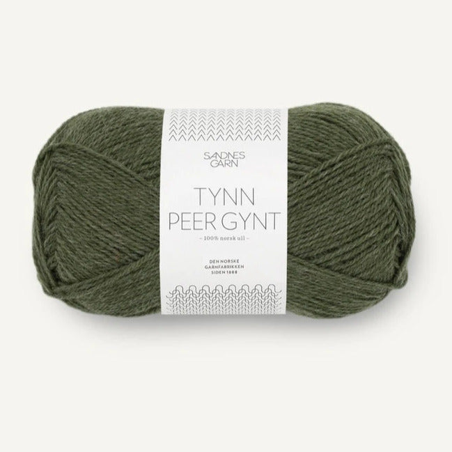 9572 Mørk Grønnmelert Tynn Peer Gynt - Sandnes Garn