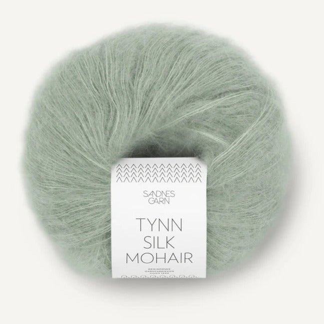 8521 - Stovet Lys Gronn Tynn Silk Mohair - Sandnes Garn