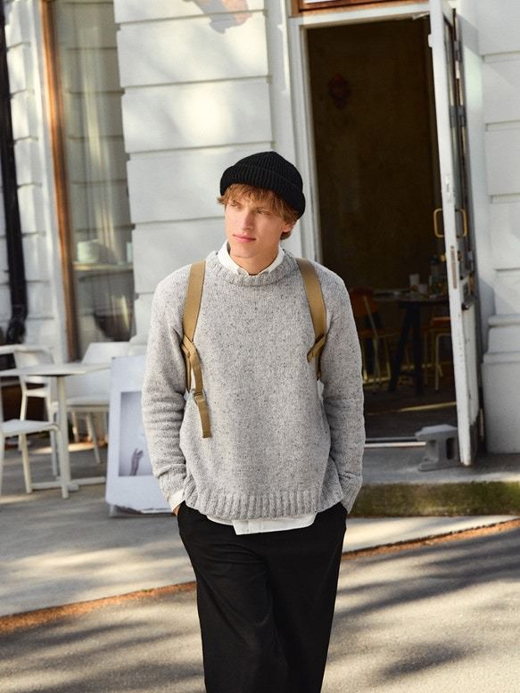 2412 Mr. / No. 8 Brendan Sweater Man Tweed - Sandnes Garn