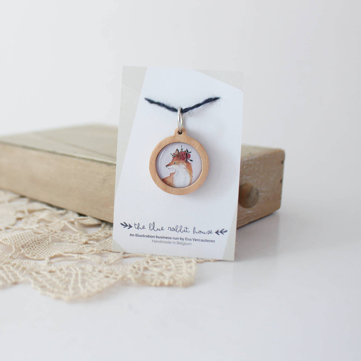 Lena la renarde Anneau - Marqueur en bois - The Blue Rabbit House