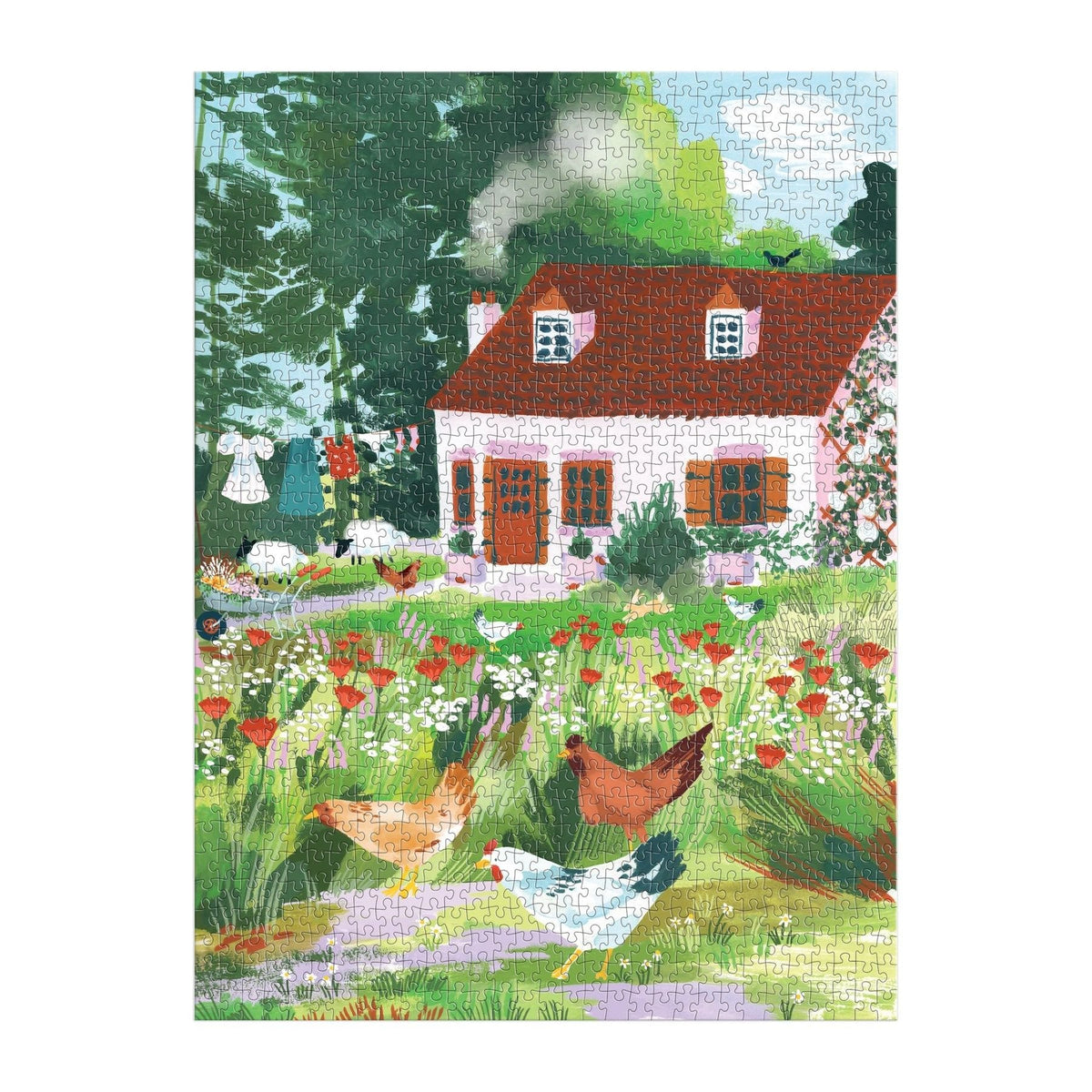 Cottage Wildflowers 1000 Piece Puzzle in a Square Box - Galison