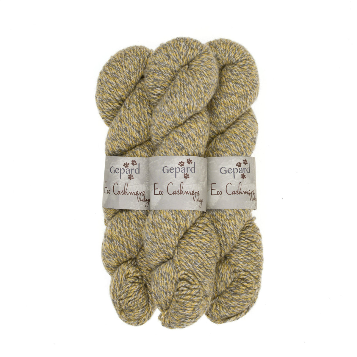 146 - Yellow & Grey Eco Cashmere Vintage - Gepard