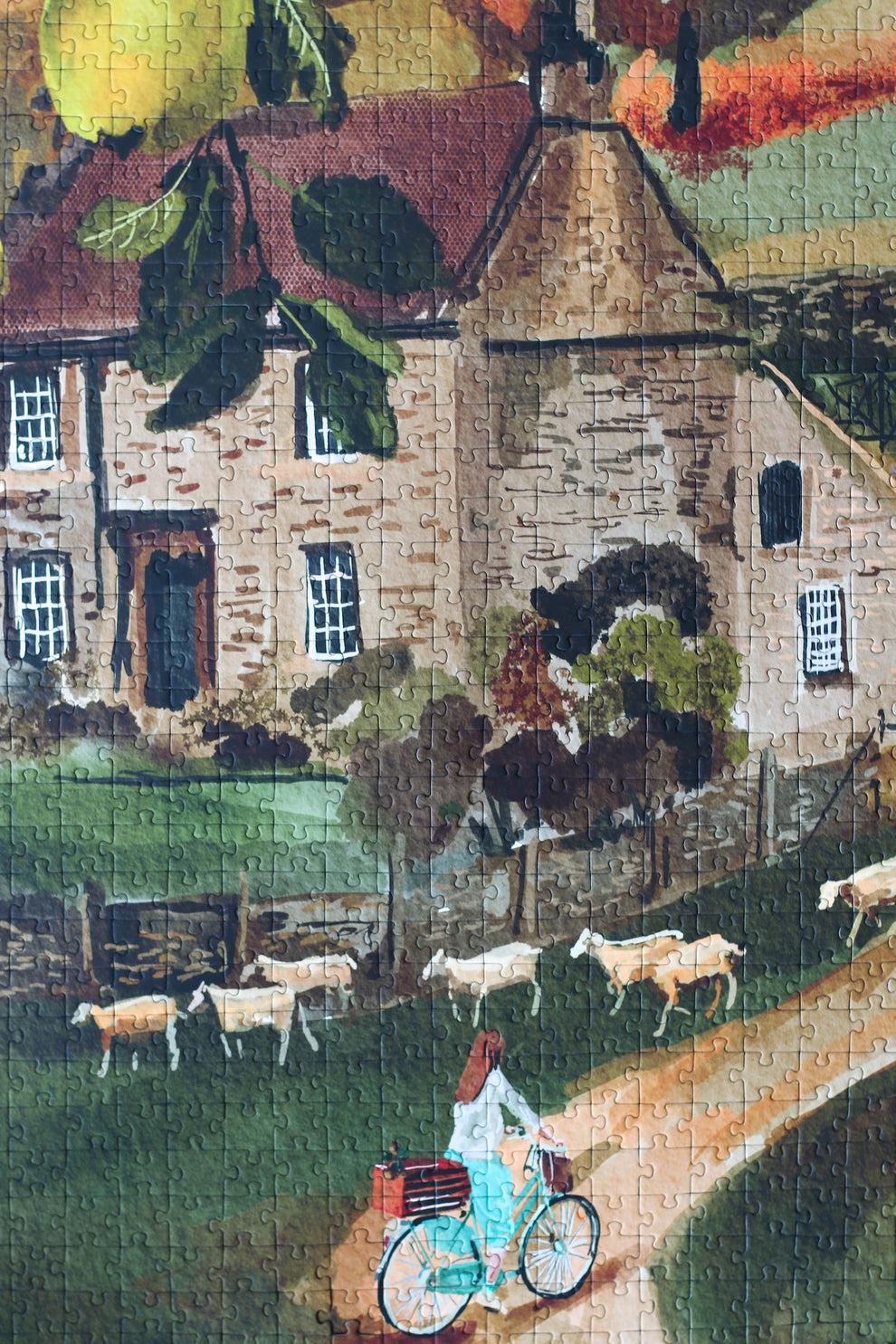 English Cottage Puzzle, 1000 Pieces - Piecely Puzzles