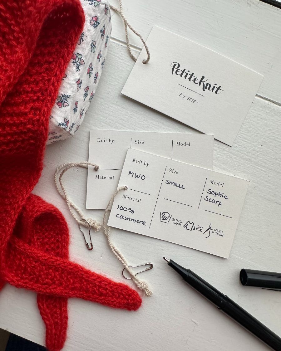 Etiquette pour Tricot fait main - Pack de 5 - PetiteKnit - Petite Knit
