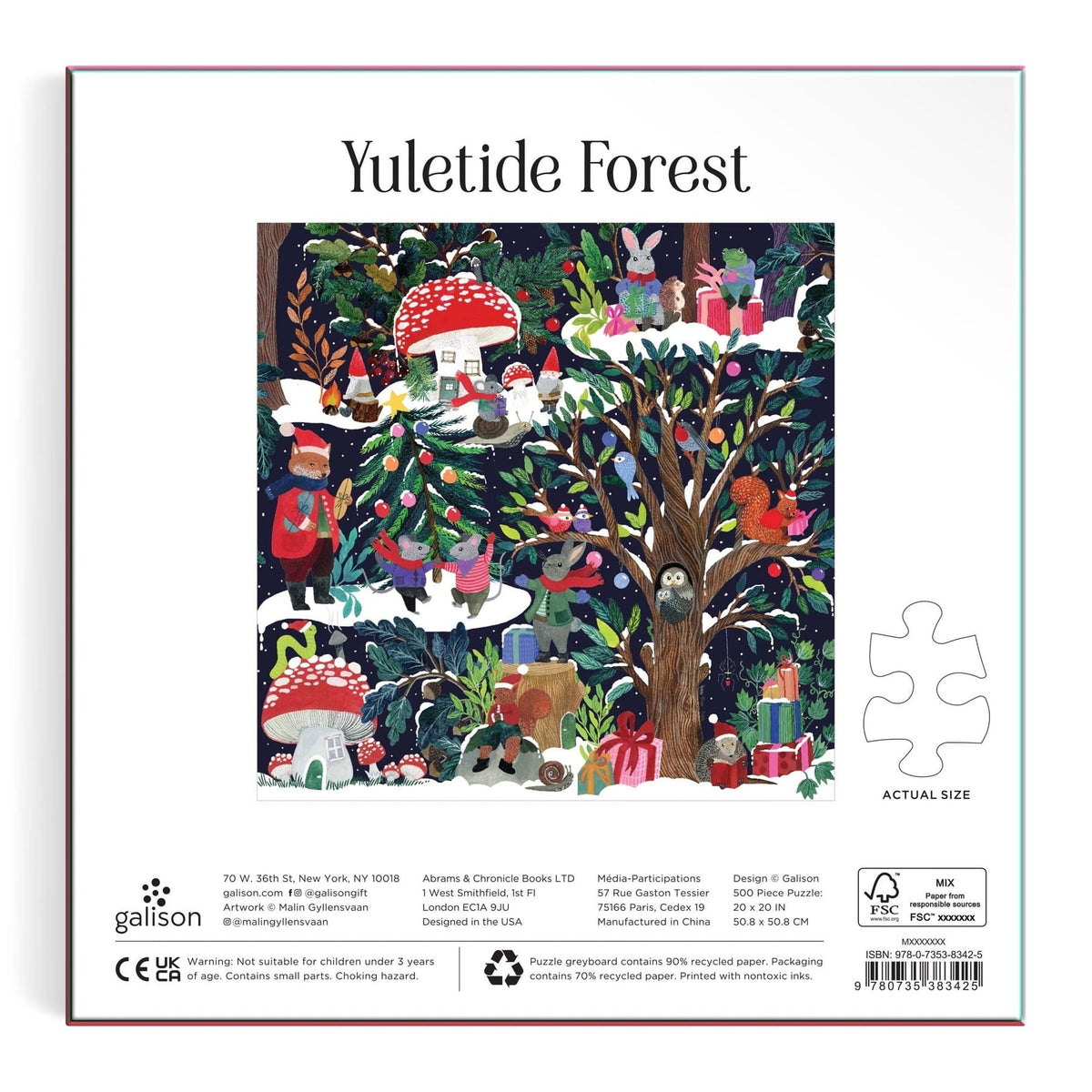 Forêt de Noël 500 Piece Puzzle - Galison