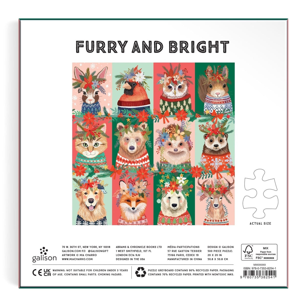 Furry And Bright 500 Piece Puzzle - Galison