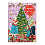 Meowy Christmas Greeting Card Puzzle - Galison