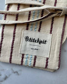 Seersucker Twin Stripe Knitter's Needle Case - To Go - PetiteKnit - Petite Knit