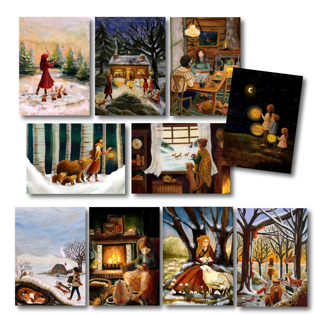 Winter Lot de 10 cartes Esther Bennink - Esther Bennink
