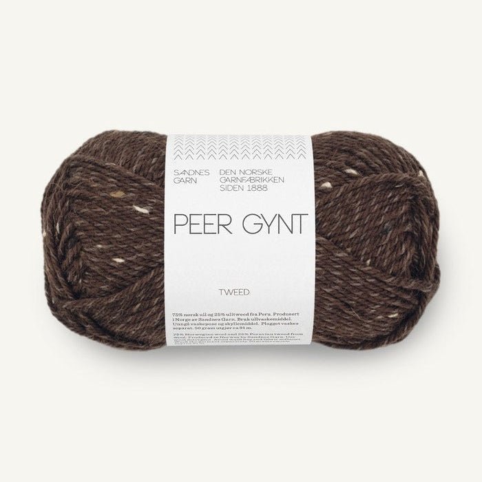 3085 - Peer Gynt Mork brun m/ Natur Tweed Peer Gynt - Sandnes Garn