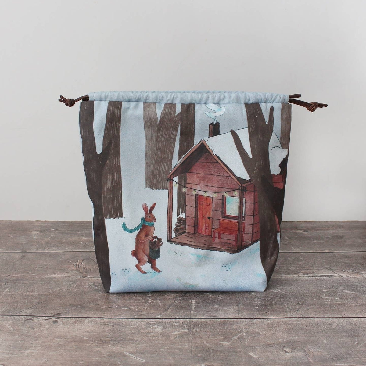 Jule le lièvre d'hiver Sock Size Sac à projets tricot The Blue Rabbit House - The Blue Rabbit House