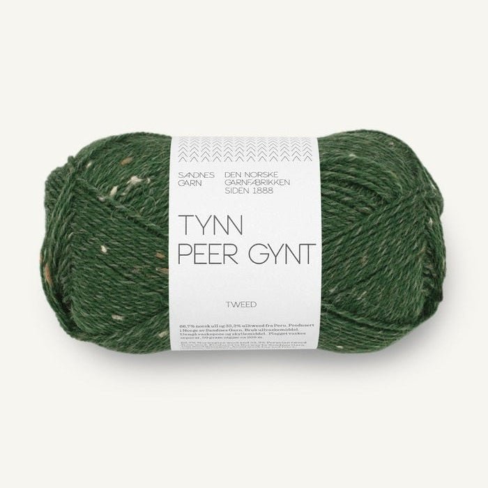 8085 - Skoggrønn/Natur Tweed Tynn Peer Gynt - Sandnes Garn