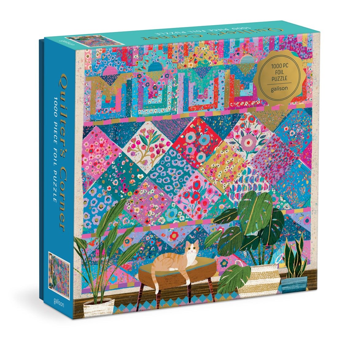 Victoria Ball Quilter's Corner 1000 Piece Foil Puzzle - Galison