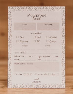 BLOC "MON PROJET TRICOT" LOLILAFEE - Lolilafee