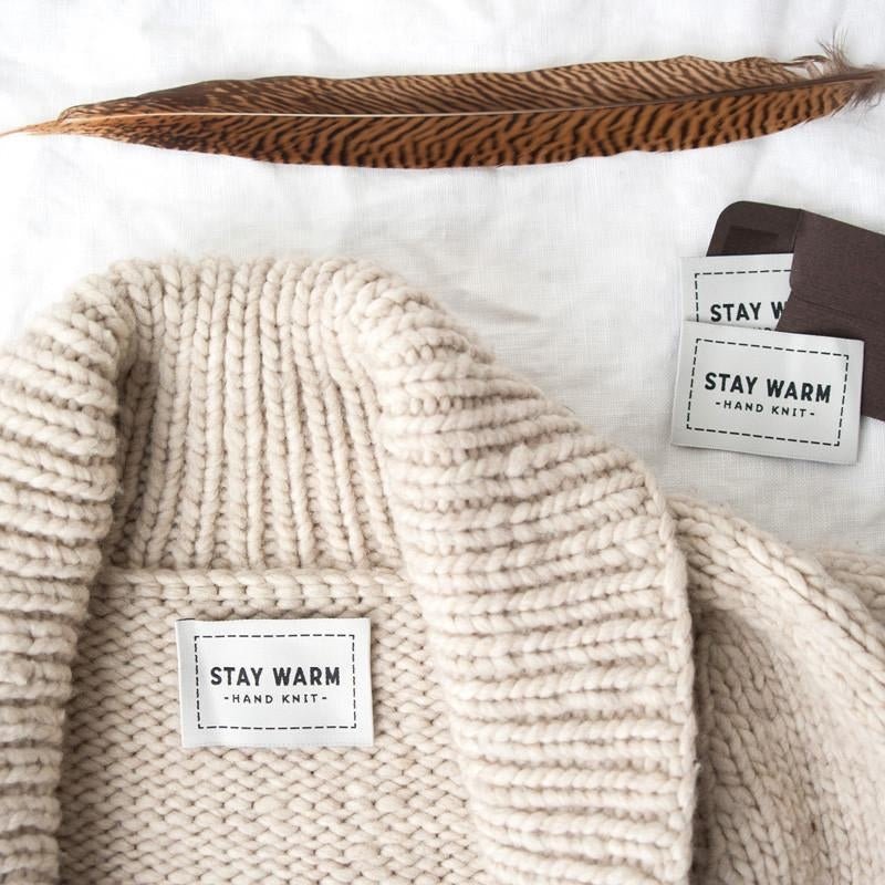 ETIQUETTE TISSEE STAY WARM - Twig & Horn