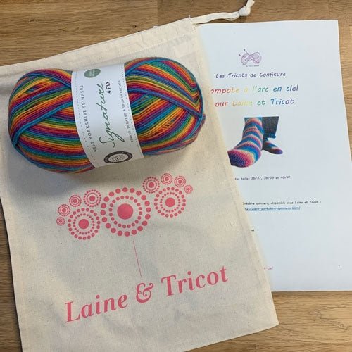 811 - Passionfruit Cooler KIT CHAUSSETTES - COMPOTE A L'ARC EN CIEL - Laine et Tricot