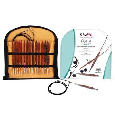 KIT COMPLET D'AIG. CIRCULAIRES INTERCHANGEABLES KNIT PRO BOIS CUBICS - Knit Pro