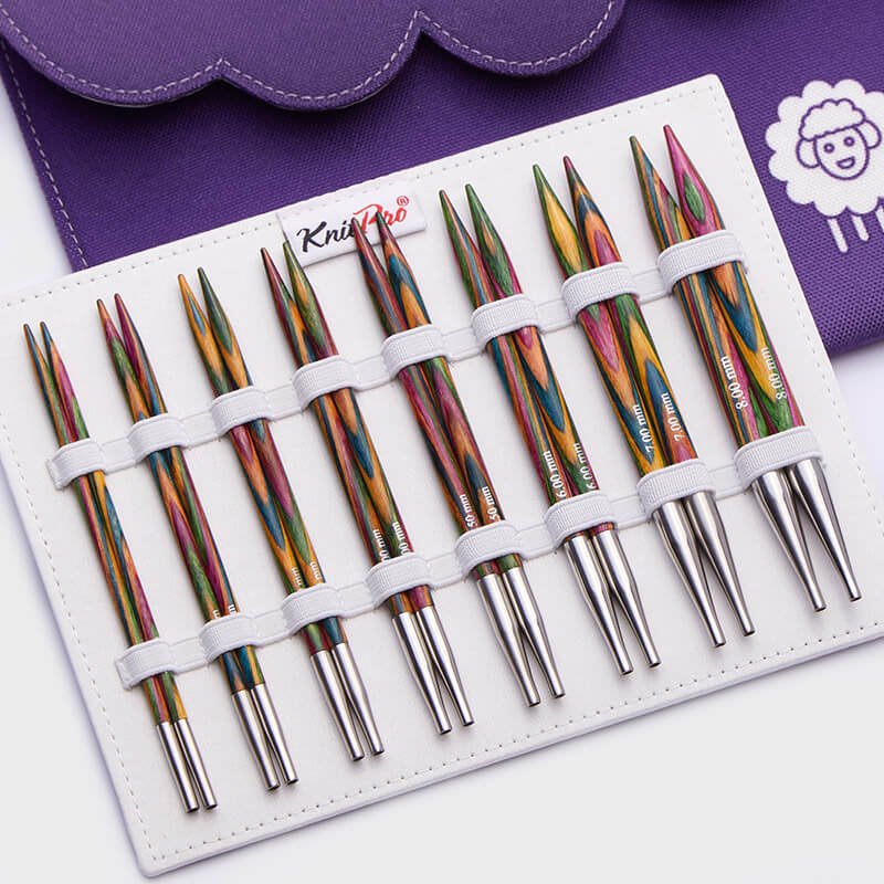 Kit complet d'aiguilles circulaires bois symfonie deluxe - Knit Pro