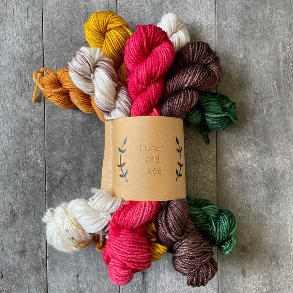 Day 13 (christmas socks) MINI SOCK FADE SETS - Lichen and Lace