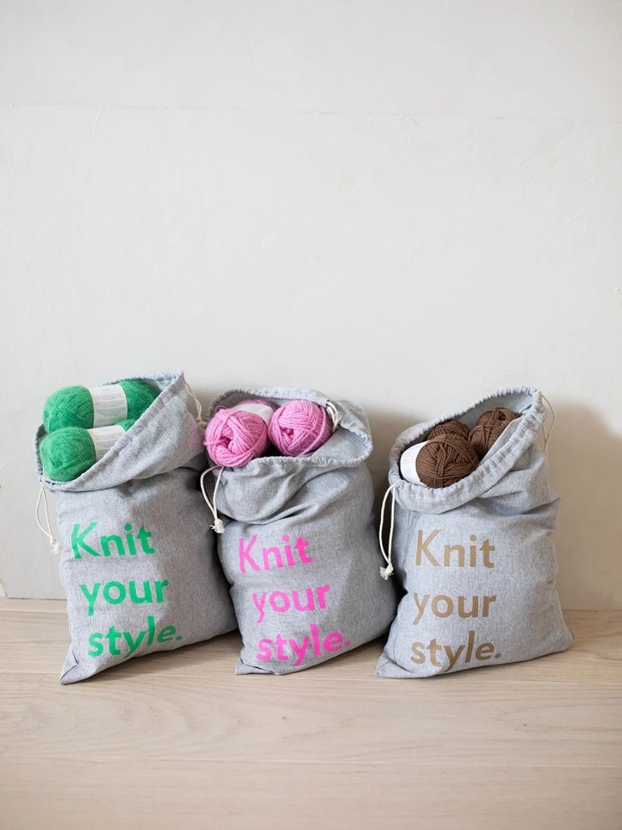 Marron SAC A TRICOT EN COTON RECYCLE - Sandnes Garn