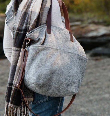 Gris clair SAC A TRICOT EN LAINE TWIG&HORN - Twig & Horn