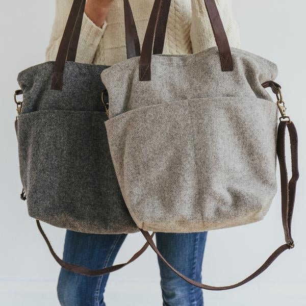 Gris foncé SAC A TRICOT EN LAINE TWIG&HORN - Twig & Horn