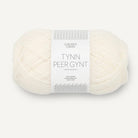 1002 Hvit Tynn Peer Gynt - Sandnes Garn