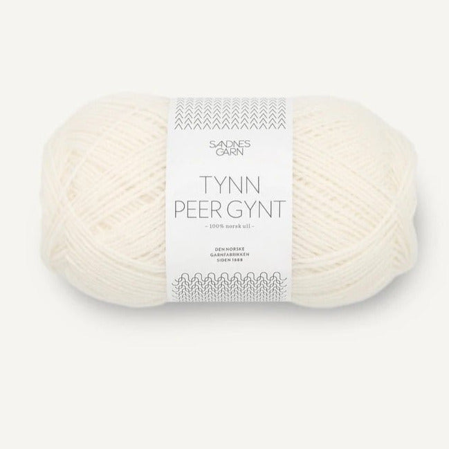 1002 Hvit Tynn Peer Gynt - Sandnes Garn