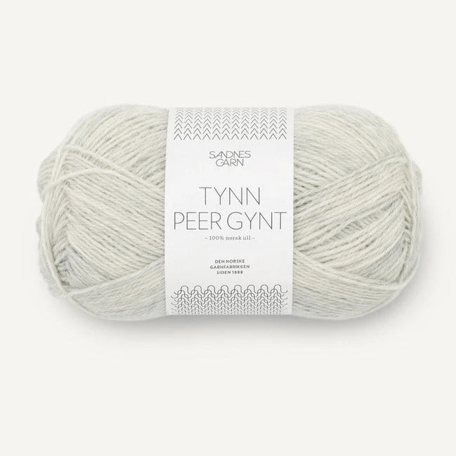 1021 Lys Gråmelert Tynn Peer Gynt - Sandnes Garn
